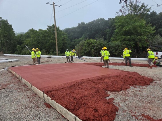 Paving Underway At Scio Church & Zeeb Road Roundabout