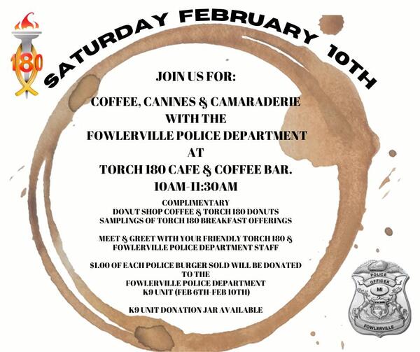 "Coffee, Canines, and Camaraderie" Next Weekend At Torch 180