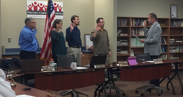 Pinckney Board of Education Swears In New Members, Elects Officers