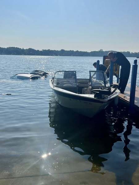 Vehicle, Trailer & Boat Pulled Out of Whitmore Lake