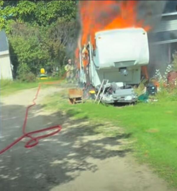Crews Battle Camper Fire In Unadilla Township