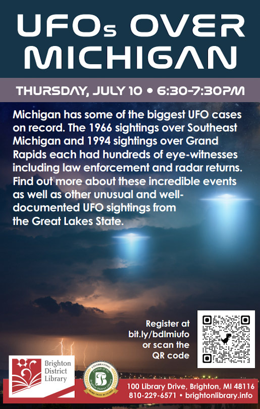 UFO Expert Hosting Event at Brighton District Library