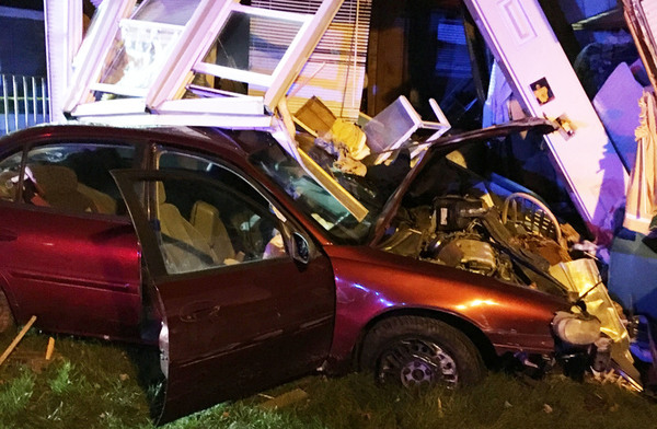 Car Flees Police Crash, Slams Into Mobile Home