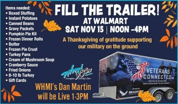 Veterans Connected to Host Fill the Trailer Food Collection in Howell