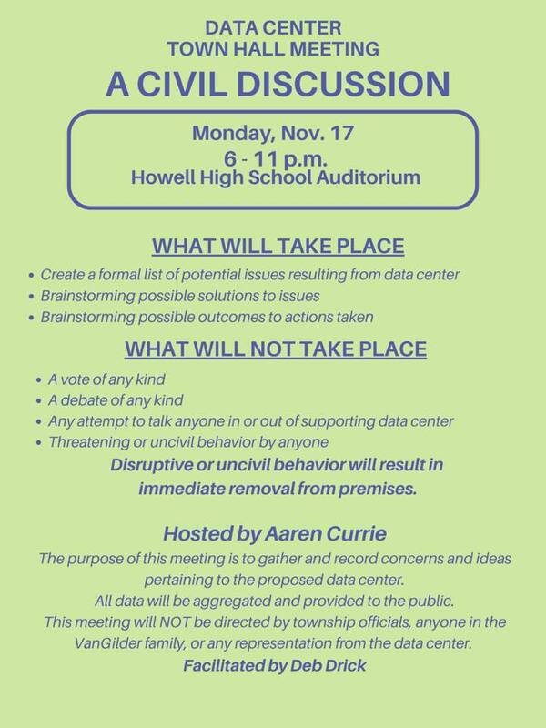 Data Center Town Hall at Howell HS Monday