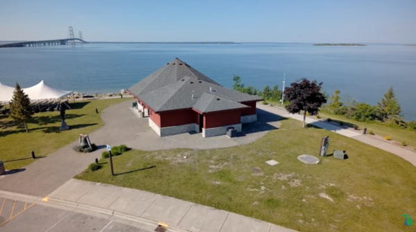 Mackinac Bridge View Park Building Dedicated To Former MBA Chairman Bill Gnodtke
