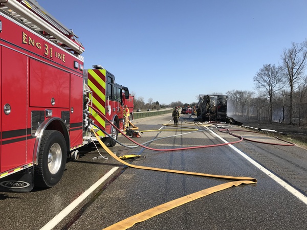 Truck Fire Spreads & Forces Closure Of Northbound US-23