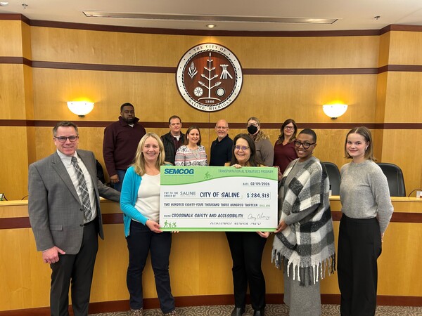 SEMCOG & Saline Celebrate Grant Funding For Crosswalk Safety, Accessibility