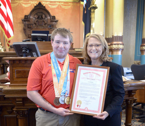 Special Olympics World Games Gold Medalist Recognized in Senate Tribute