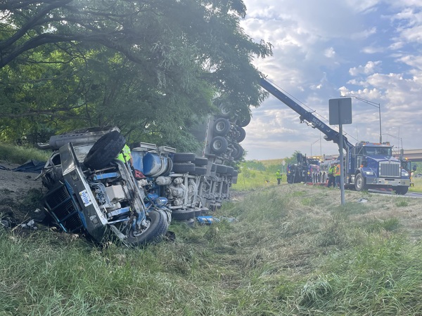 Gravel Truck Overturns On Northbound US-23 Ramp