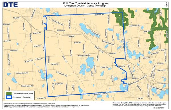 DTE Energy To Perform Tree Trimming In Genoa Township