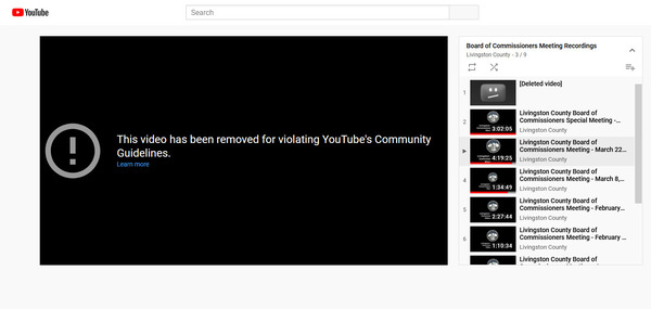 YouTube Pulls County Commission Meeting Video