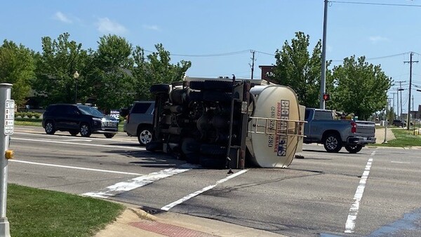 Overturned Truck On Grand River At Latson Road