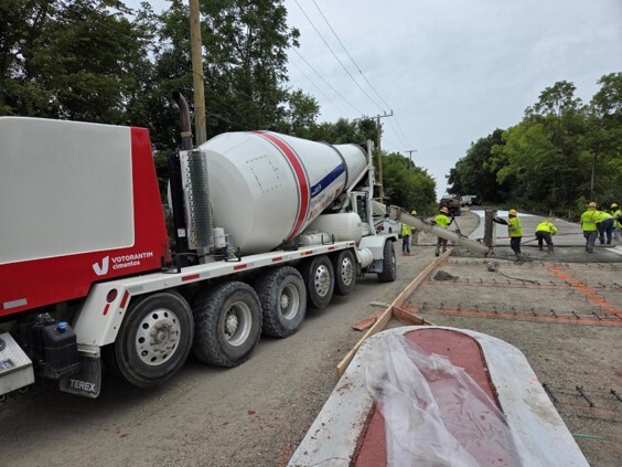 Paving Underway At Scio Church & Zeeb Road Roundabout
