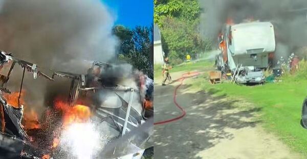 Crews Battle Camper Fire In Unadilla Township