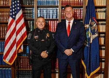Rep. Woolford Welcomes Howell Police Chief To Capitol For 9/11 Ceremony