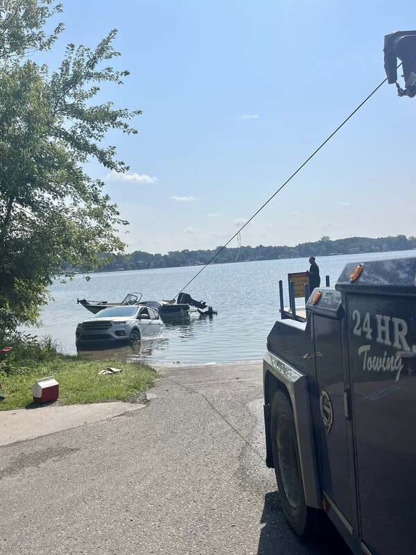 Vehicle, Trailer & Boat Pulled Out of Whitmore Lake
