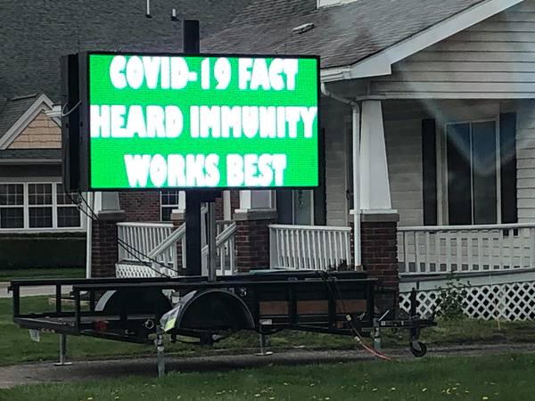 Brighton Sign Displays COVID-19 Misinformation