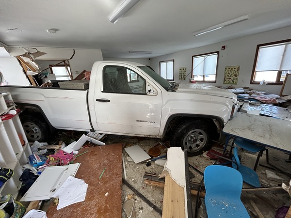 Truck Crashes Into Milford Montessori School