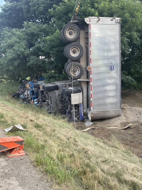 Gravel Truck Overturns On Northbound US-23 Ramp