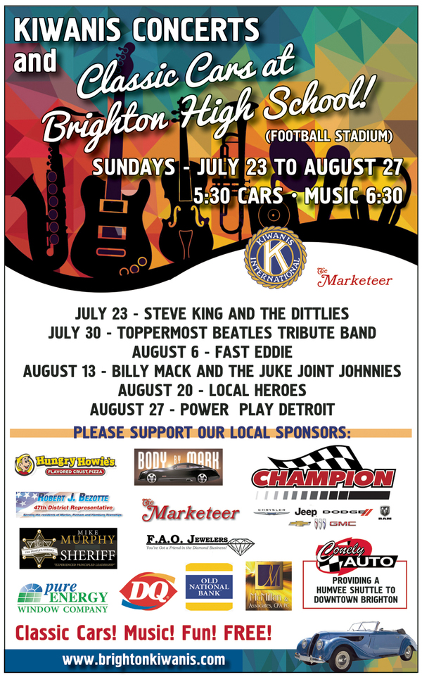 Kiwanis Concerts & Classic Car Shows Return to Brighton