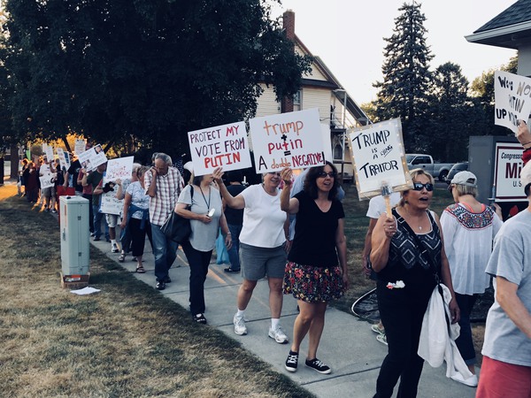 Demonstrators Hold Anti-Trump Protest In Brighton