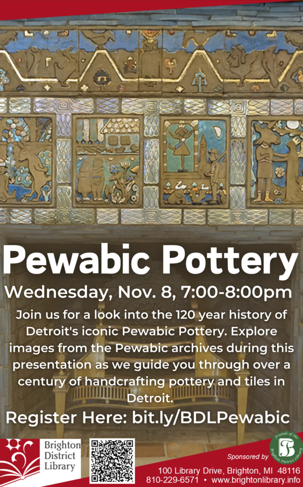 Pewabic Pottery Showcases History At Brighton District Library