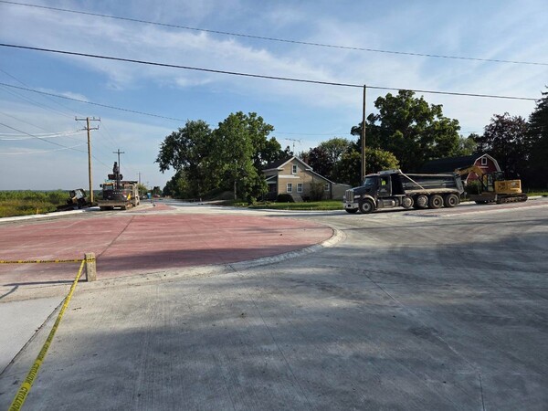 Concrete Pavement Curing At Roundabout Scio Church & Zeeb Road Roundabout