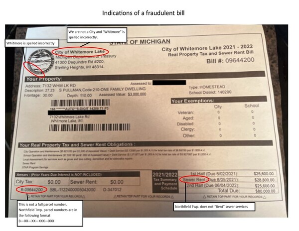 Northfield Township Advises Of Tax Bill Scam