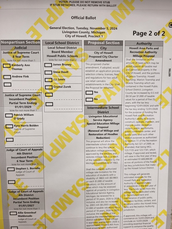 Ballot Proposals Across WHMI Listening Area