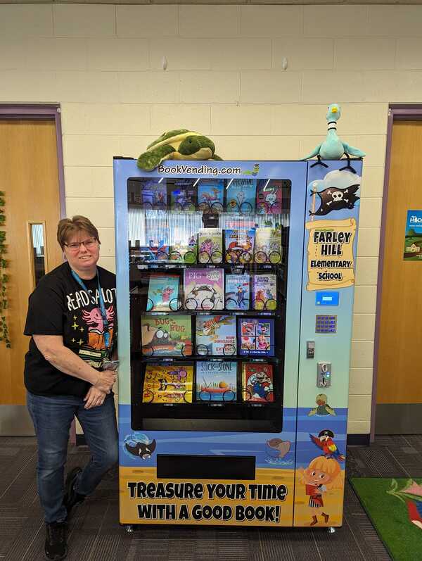New Book Vending Machine At Pinckney's Farley Hill Elementary