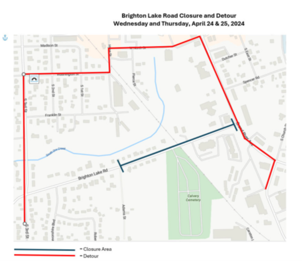 Brighton Lake Road Closure Next Week