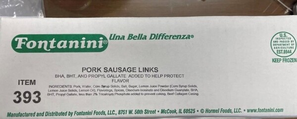 Frozen Pork Sausage Shipped to MI, Other States Recalled Due to Possible Foreign Material