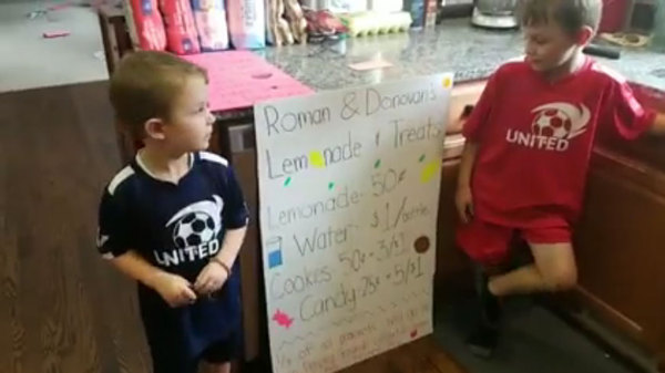 Lemonade Stand & Book Stand To Benefit Coffee Shop & Firefighters
