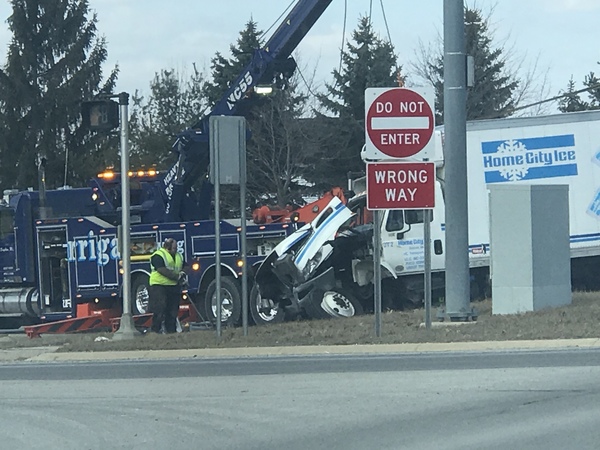 Crash Involving Semi & SUV Shuts Down intersection