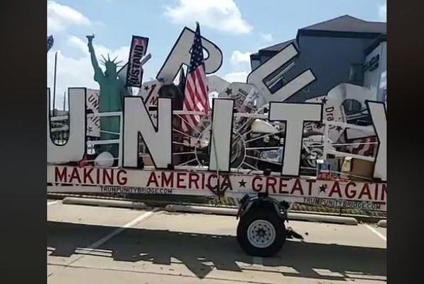 Trump Unity Bridge Stolen, Damaged, Recovered